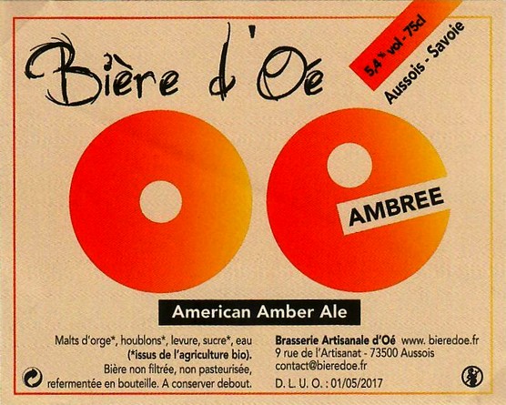 Etiquette BRASSERIE D'OE 01