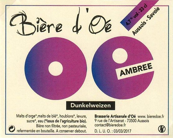 Etiquette BRASSERIE D'OE 02