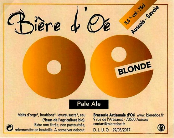 Etiquette BRASSERIE D'OE 07
