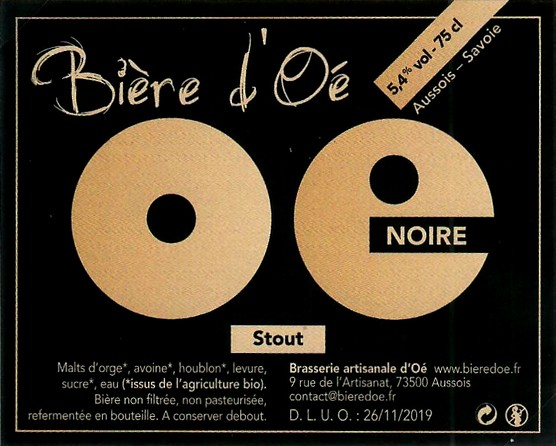 Etiquette BRASSERIE D'OE 08