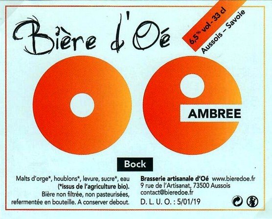 Etiquette BRASSERIE D'OE 10