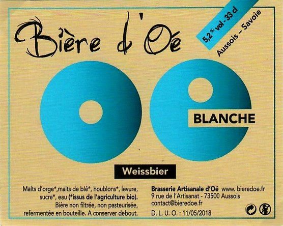Etiquette BRASSERIE D'OE 11
