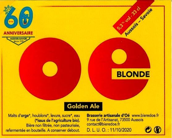 Etiquette BRASSERIE D'OE 18