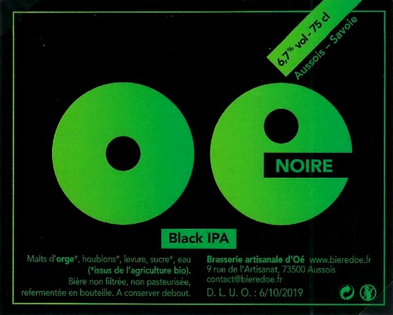 Etiquette BRASSERIE D'OE 20