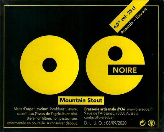 Etiquette BRASSERIE D'OE 21