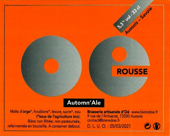 Etiquette BRASSERIE D'OE 23