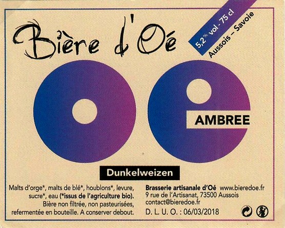 Etiquette BRASSERIE D'OE 29