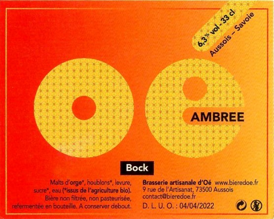 Etiquette BRASSERIE D'OE 32