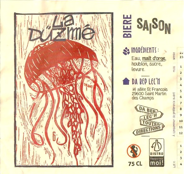 Etiquette BRASSERIE DA BEP LEC'H 10