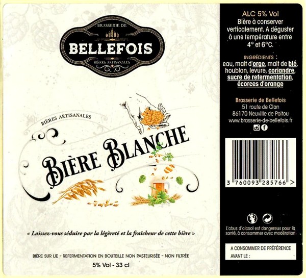 Etiquette BRASSERIE DE BELLEFOIS 07
