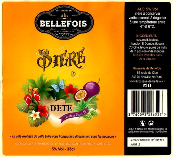 Etiquette BRASSERIE DE BELLEFOIS 10