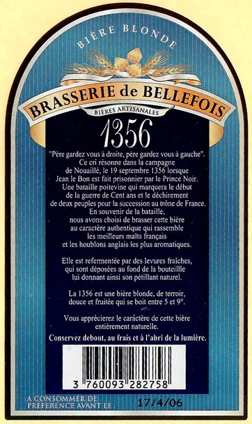 Etiquette BRASSERIE DE BELLEFOIS 13B