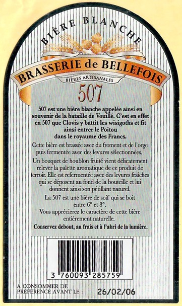 Etiquette BRASSERIE DE BELLEFOIS 14B