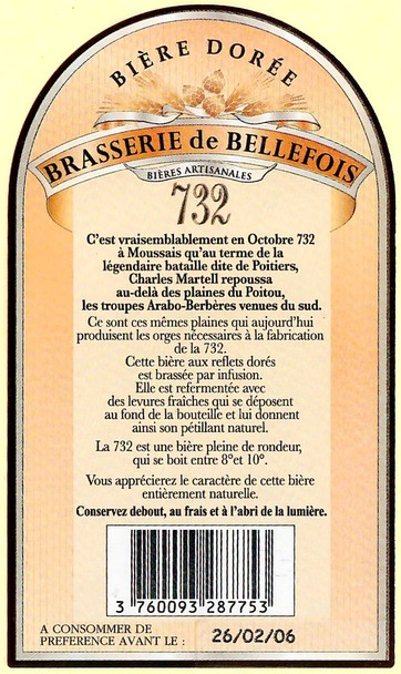 Etiquette BRASSERIE DE BELLEFOIS 15B