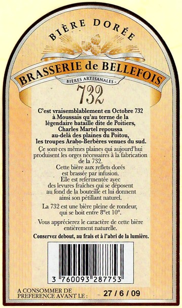 Etiquette BRASSERIE DE BELLEFOIS 16B