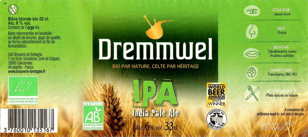 Etiquette BRASSERIE DE BRETAGNE 115