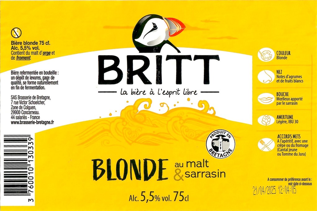 Etiquette BRASSERIE DE BRETAGNE 118