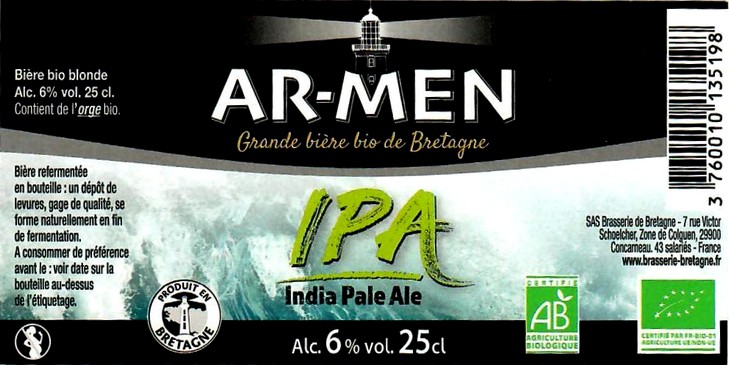 etiquette BRASSERIE DE BRETAGNE 91