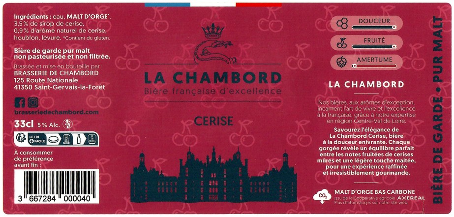 Etiquette BRASSERIE DE CHAMBORD 01