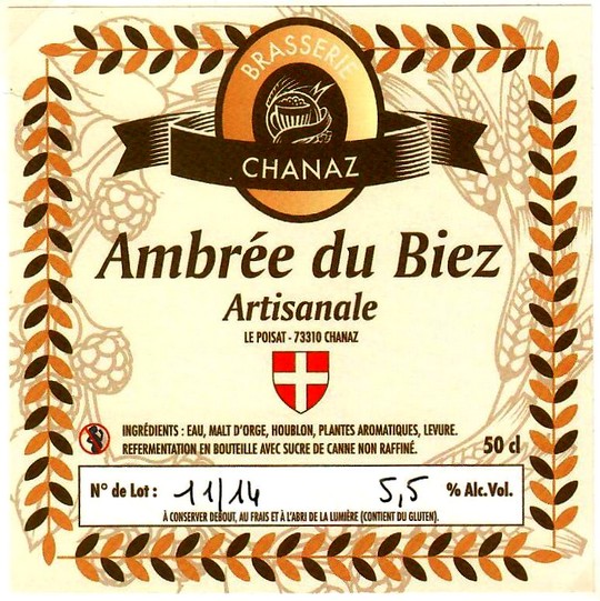 Etiquette BRASSERIE DE CHANAZ 02