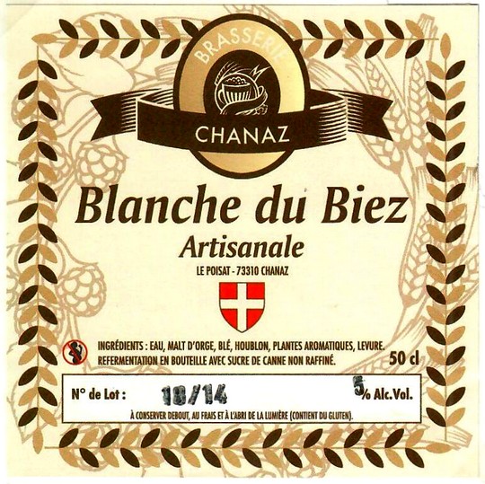 Etiquette BRASSERIE DE CHANAZ 03