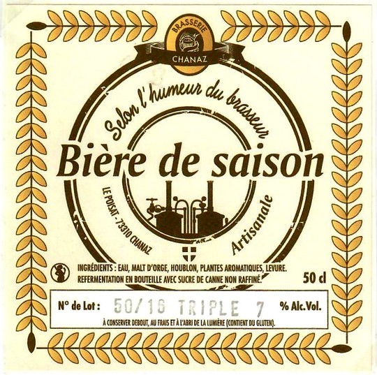 Etiquette BRASSERIE DE CHANAZ 06