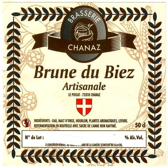 Etiquette BRASSERIE DE CHANAZ 07