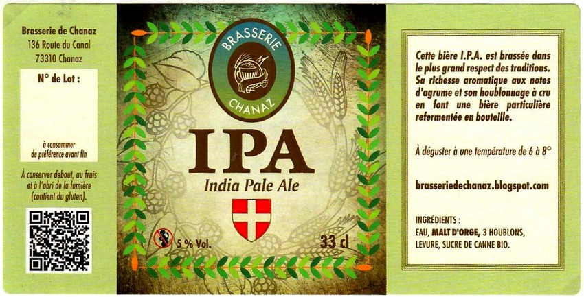 Etiquette BRASSERIE DE CHANAZ 11