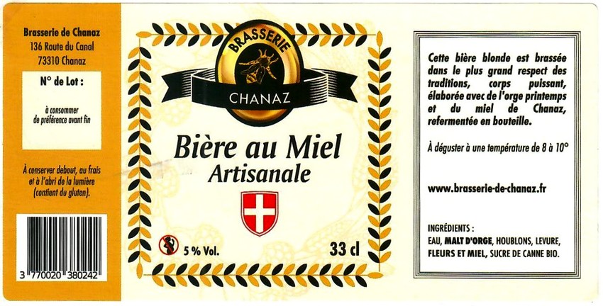 Etiquette BRASSERIE DE CHANAZ 14