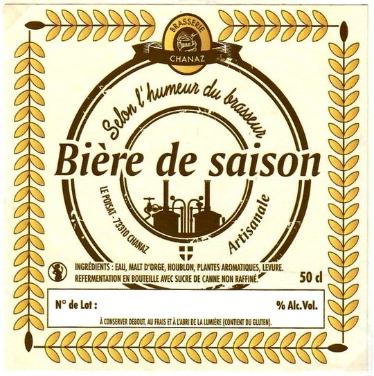 Etiquette BRASSERIE DE CHANAZ 17