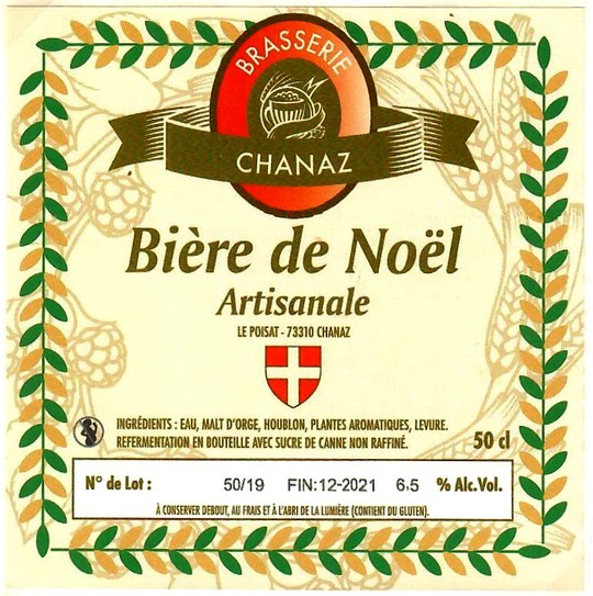 Etiquette BRASSERIE DE CHANAZ 27