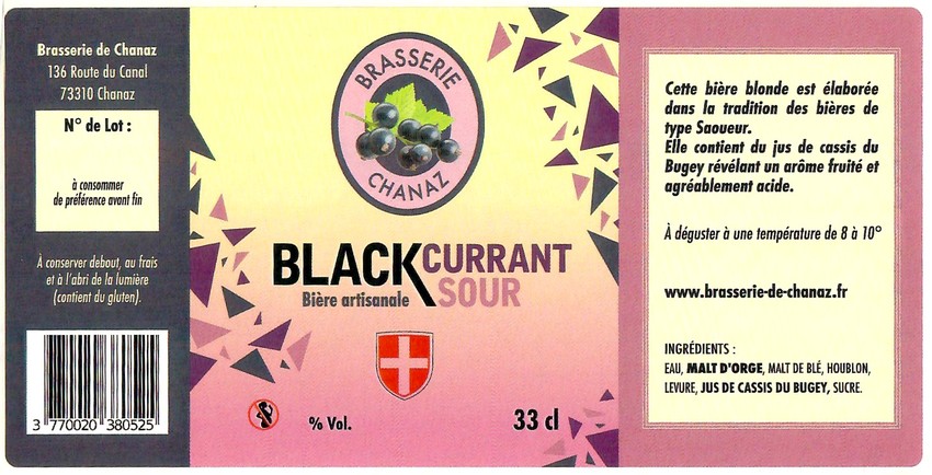 Etiquette BRASSERIE DE CHANAZ 43
