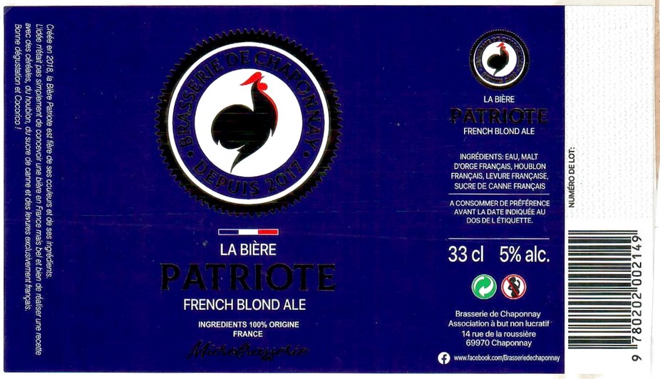 etiquette BRASSERIE DE CHAPONNAY 03