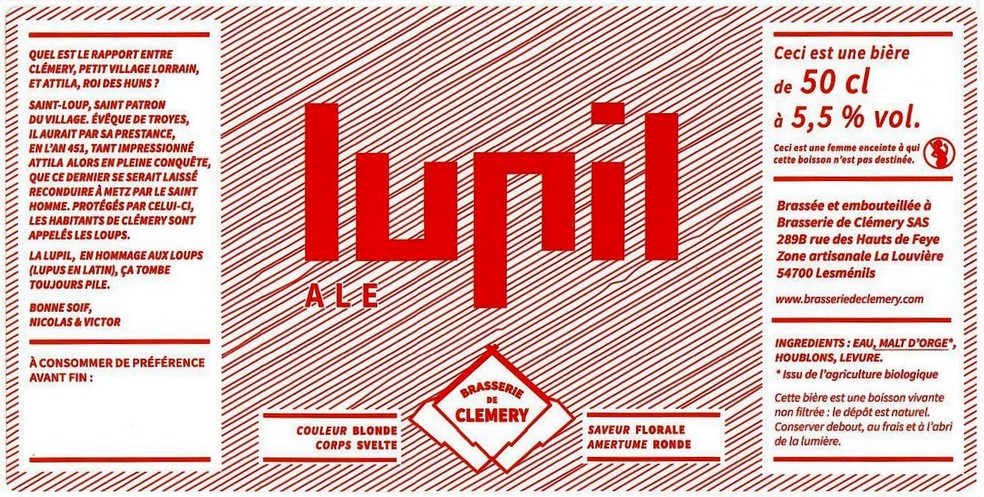 Etiquette BRASSERIE DE CLEMERY 02