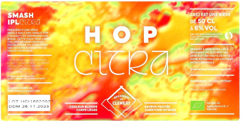 Etiquette BRASSERIE DE CLEMERY 08