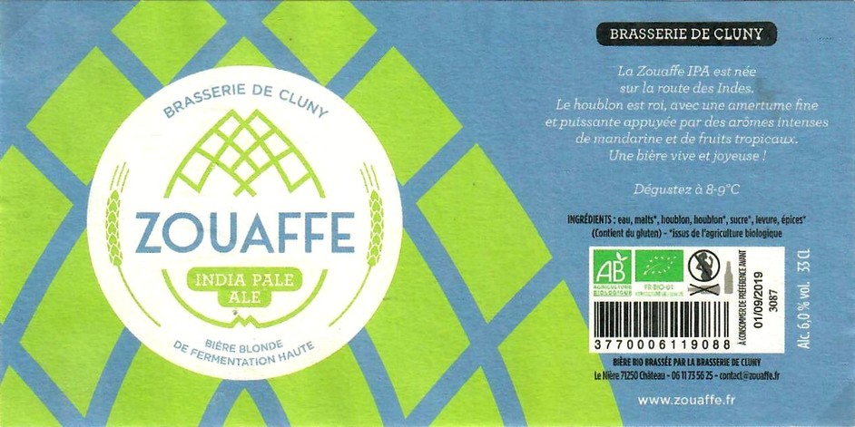 Etiquette BRASSERIE DE CLUNY 09
