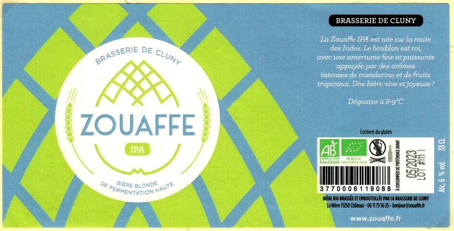 Etiquette BRASSERIE DE CLUNY 11