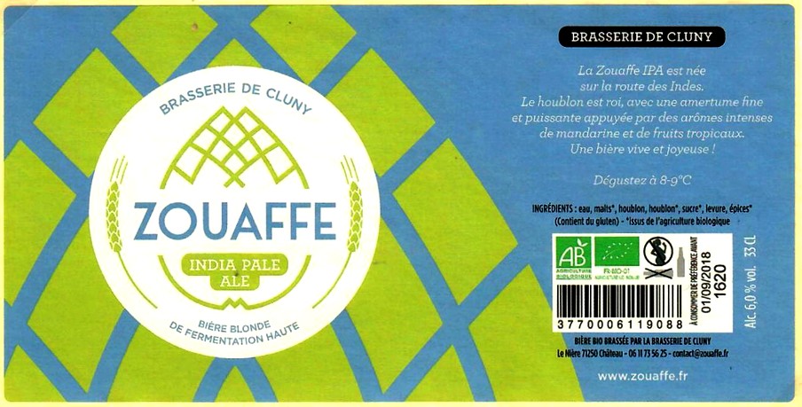 Etiquette BRASSERIE DE CLUNY 15
