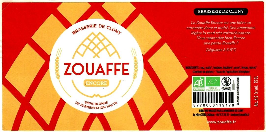 Etiquette BRASSERIE DE CLUNY 21