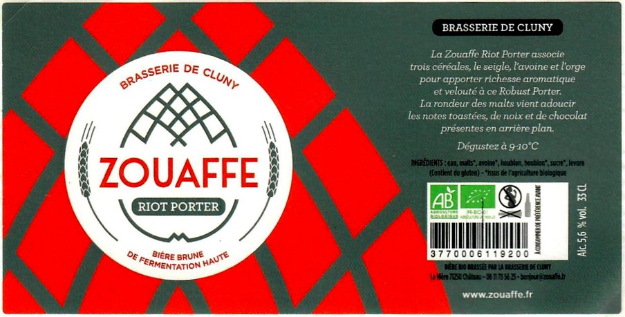Etiquette BRASSERIE DE CLUNY 25