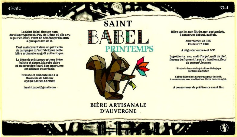 etiquette BRASSERIE DE L'AILLOUX 06