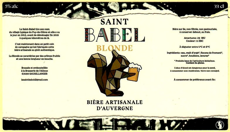 etiquette BRASSERIE DE L'AILLOUX 07