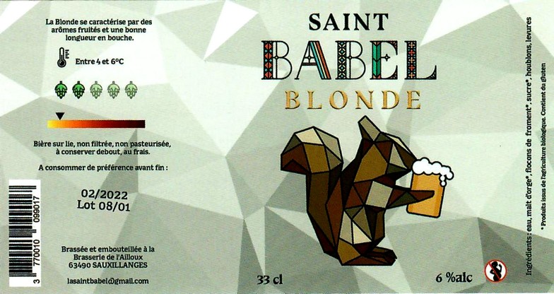 Etiquette BRASSERIE DE L'AILLOUX 09