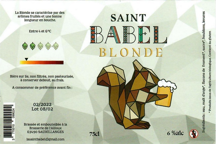 Etiquette BRASSERIE DE L'AILLOUX 12