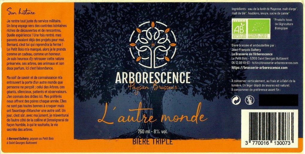 etiquette BRASSERIE DE L'ARBORESCENCE 02
