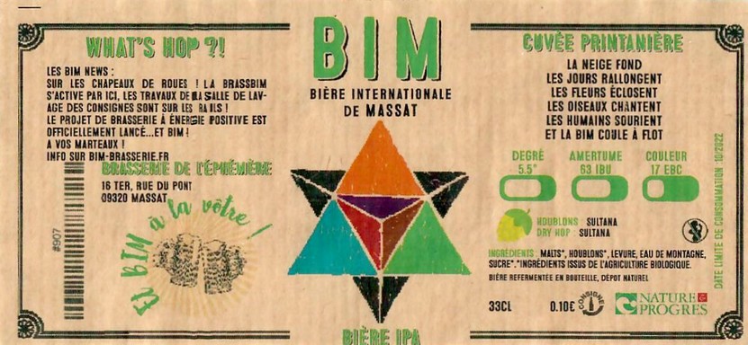 Etiquette BRASSERIE DE L'EPHEMERE 04