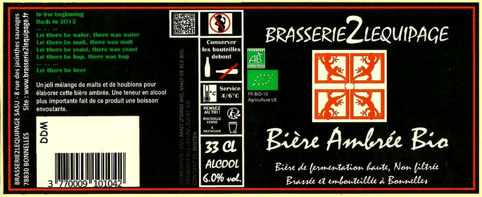 Etiquette BRASSERIE DE L'EQUIPAGE 14