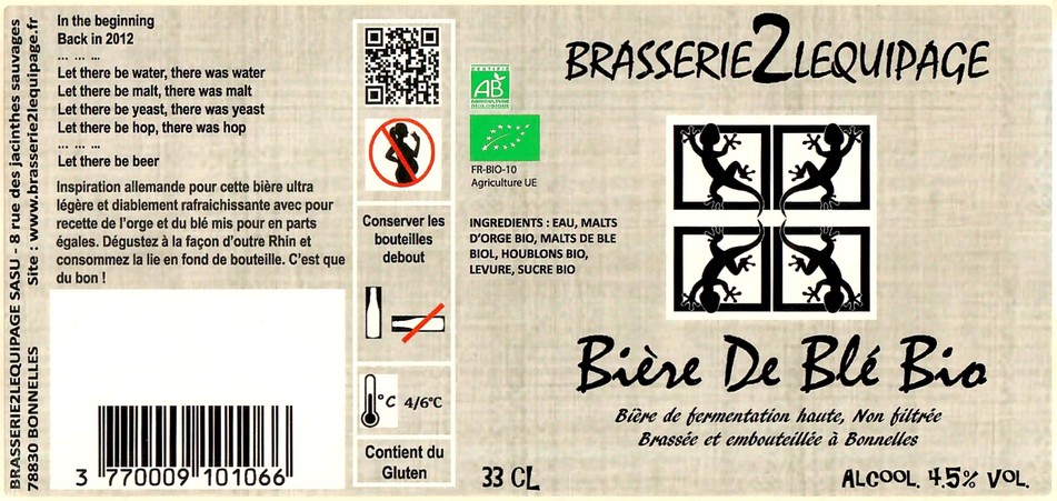 Etiquette BRASSERIE DE L'EQUIPAGE 27