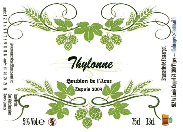 Etiquette BRASSERIE DE L'ESCARGOT 29