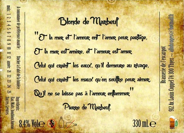 Etiquette BRASSERIE DE L'ESCARGOT 35